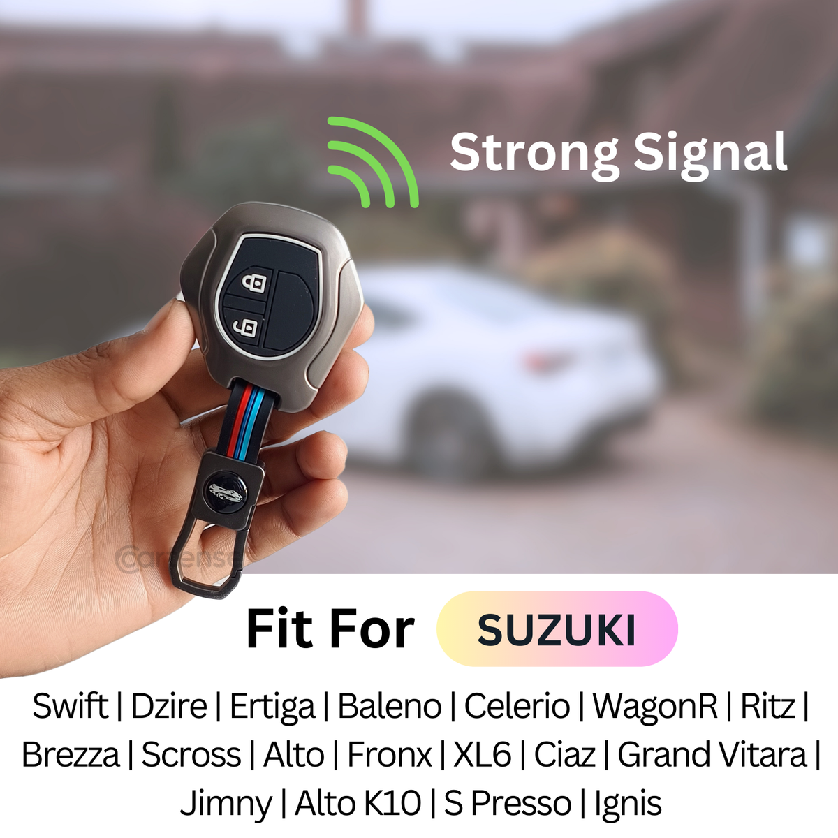 Auto Sleutel Hoes voor Suzuki SX4 S-Cross,Zinklegering Sleutel Hoesje Sleutelhanger Sleutel Cover met Auto Embleem Logo Personalisering Auto Decoratieve Accessoires,B-1