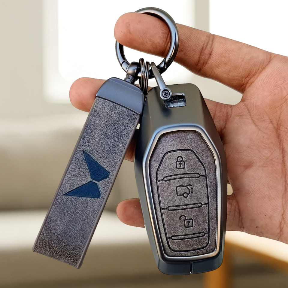 Mahindra XUV 500 Key Cover | Metal Leather | 3 Button Smart Key