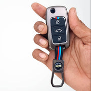 Metal Silicon Key Cover for Skoda/Volkswagen Polo, Vento, Ameo,  Passat, Rapid, Laura, Superb, Octavia | 3 Button Flip Key