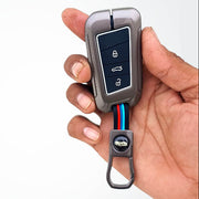 Metal Silicon Key Cover for Skoda Kushaq, Kodiaq | 3 Button Smart Key