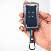 Metal Silicon Key Cover For Renault Triber, Kiger | 4 Button Smart Key