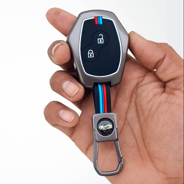 Metal Silicon Key Cover For Renault Logan, Duster, Verito, Lodgy | 2 Button Key