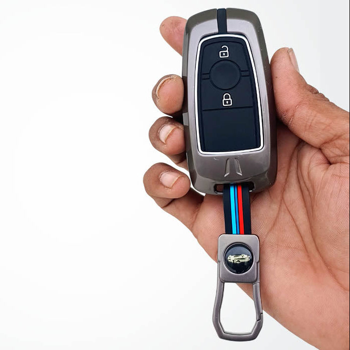 Smart Key Metal Silicon Key Cover Compatible with Ecosport, Endura, Mondeo