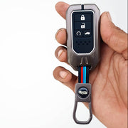 Metal Silicon Key Cover Compatible with New Honda Civic, New Honda Amaze, New Honda City