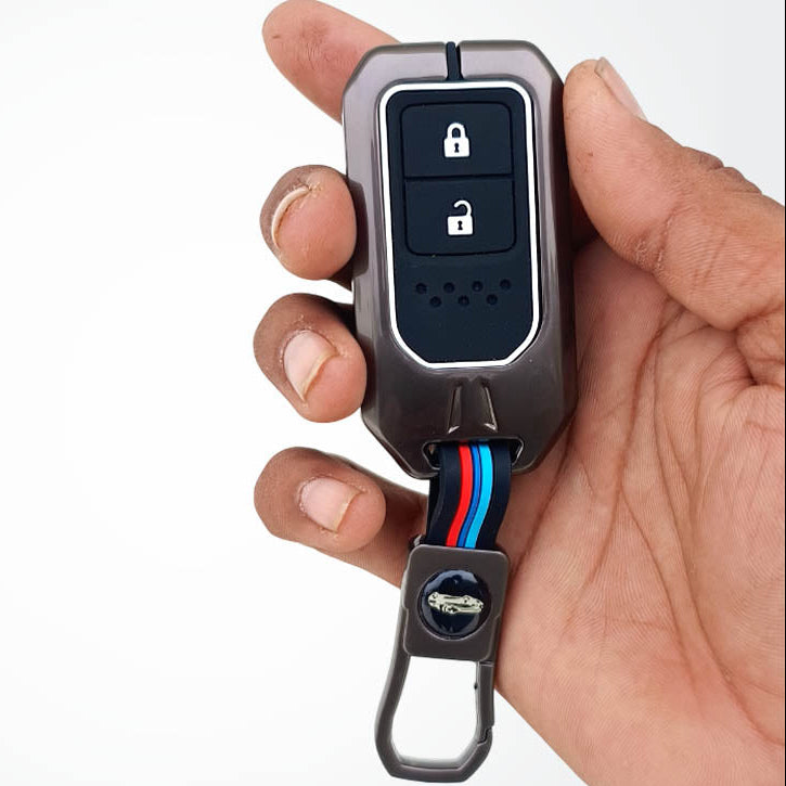 Metal Silicon Key Cover Compatible with City, Civic, Jazz, Amaze,  CR-V, WR-V, BR-V, Jazz BS6,  Civic 2020 | Push Start Model