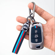 Metal Silicone Key Cover with Belt for Verna Fluidic, Old i10,Old i20 | 3 Button Flip Key VIEW ALL REVIEWS