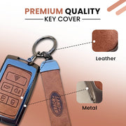 Metal Leather key cover for Land Rover Compatibility Range Rover, Jaguar