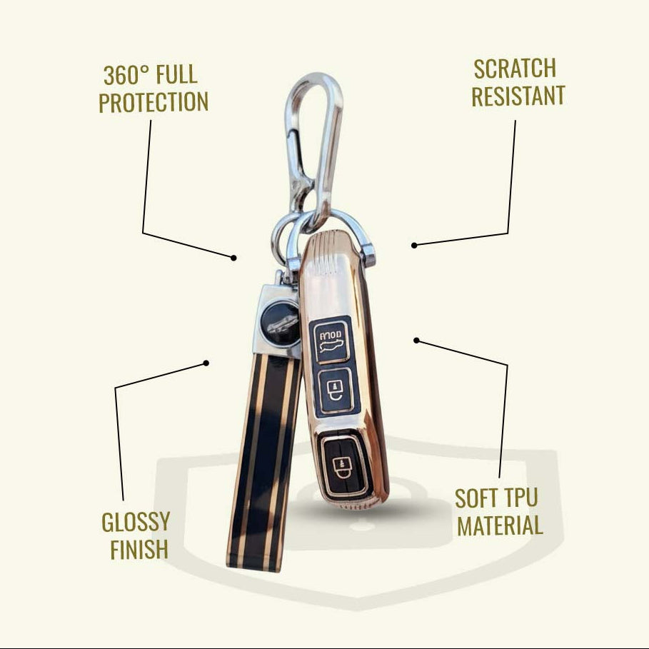 TPU for Kia Seltos HTE, Sonet HTE, Carens Premium, Prestige 3 Button Flip Key