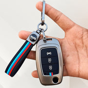 Metal Silicone Key Cover with Belt for Alturas G4, XUV 300 Key Cover 3 Button Flip Key