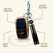 TPU Car Key Cover For Toyota Fortuner, Hilux, Innova Crysta, Legender, Innova HyCross, Land Cruiser | 2 Button Type M1 Push Start Smart Key