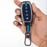 Metal Silicon Car Key Cover Compatible with New Verna (2023) | 4 Button Smart Key |