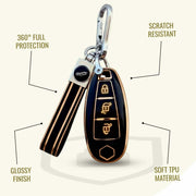 TPU Key Cover for Suzuki Baleno, Ciaz, Vitara, Brezza, S Cross, Swift, Ignis, XL6, Fronx, Jimny, Grand Vitara | 3 Button Smart Key