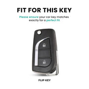 Metal Silicon Car Key Cover For Toyota Corolla, Camry, Ascent, Yaris,  Levin  | 2 Button Flip Key