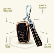 TPU Key Cover for Toyota Fortuner, Hilux, Innova Crysta, Legender, Innova HyCross, Land Cruiser | 3 Button Type M1 Push Start Smart Key