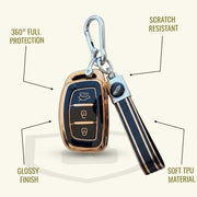 TPU Key Cover for Grand i10 NIOS Asta, Venue, i20, Aura, Creta, Elantra | 3 Button Smart Key