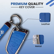 METAL LEATHER KEY COVER FOR BMW GT – SERIES  | X SERIES | 5 SERIES | M – SERIES | 3 SERIES |7 SERIES OF 4 BUTTON CAR KEY COVER