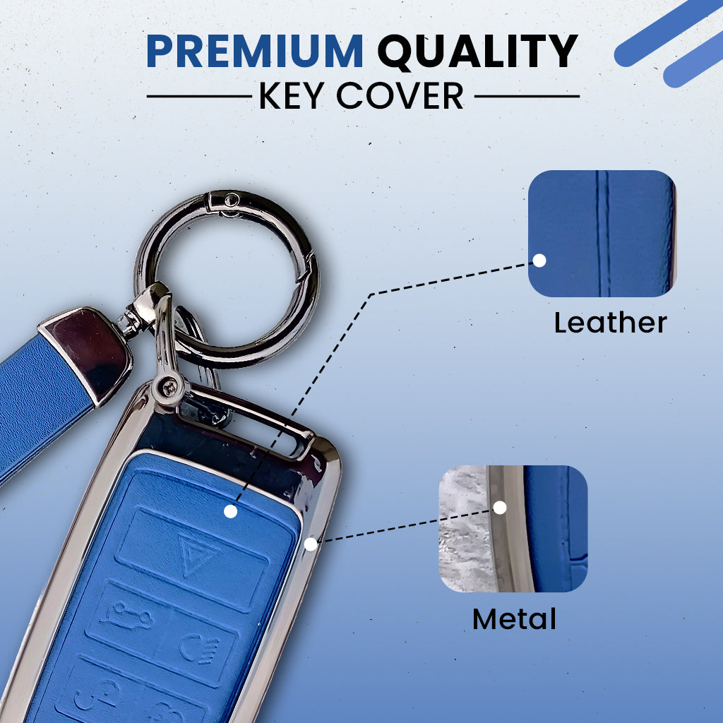 Metal Leather key cover for Land Rover Compatibility Range Rover, Jaguar