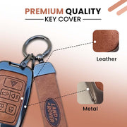 Metal Leather key cover for Land Rover Compatibility Range Rover, Jaguar