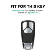 Metal Leather Key Cover For Audi Q5, A5, A8, Q7, A4, A6 3 button smart key