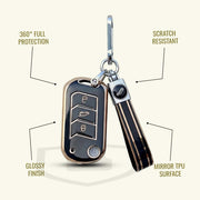 TPU Key Cover For Mahindra Scorpio, XUV 300, Marazzo, XUV 700, 3XO, XUV 400 EV, Bolero, Thar, TUV 3 & Thar Roxx | 3 Button Flip Key