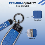 Metal Leather key cover for Mercedes Benz Compatibility: A-Class, C-Class, E-Class, G-Class, S-Class.
