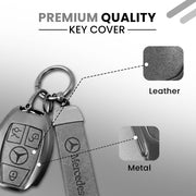 Metal Leather key cover for Mercedes Benz Compatibility: GL Series | S - Class | C - Class | M - Class | 3 Button Smart Key