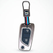 Metal Silicon Car Key Cover For Toyota Corolla, Camry, Ascent, Yaris,  Levin  | 2 Button Flip Key