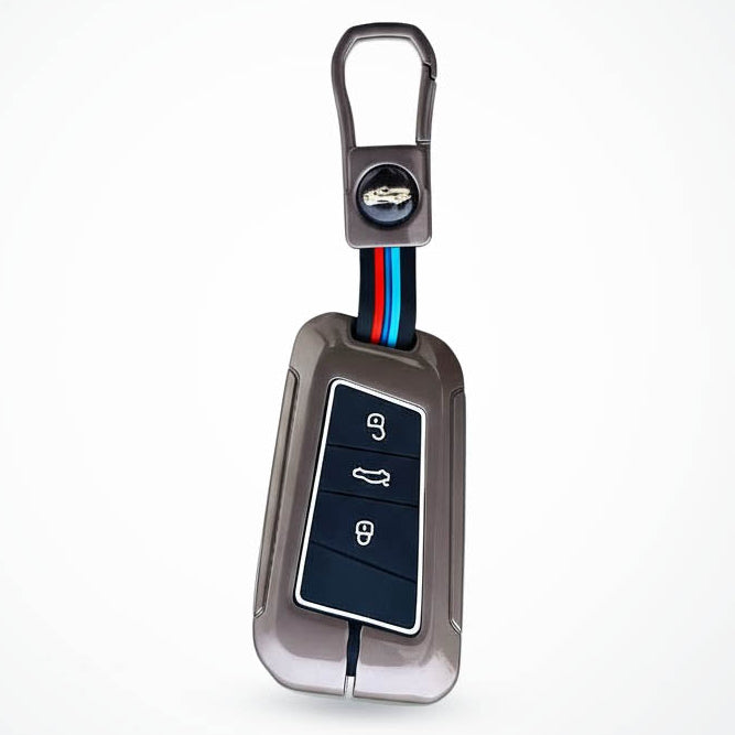 Metal Silicon Key Cover for Skoda Kushaq, Kodiaq | 3 Button Smart Key
