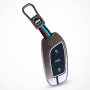Metal Silicon Car Key Cover For MG ZS EV, Astor | 3 Button Smart Key