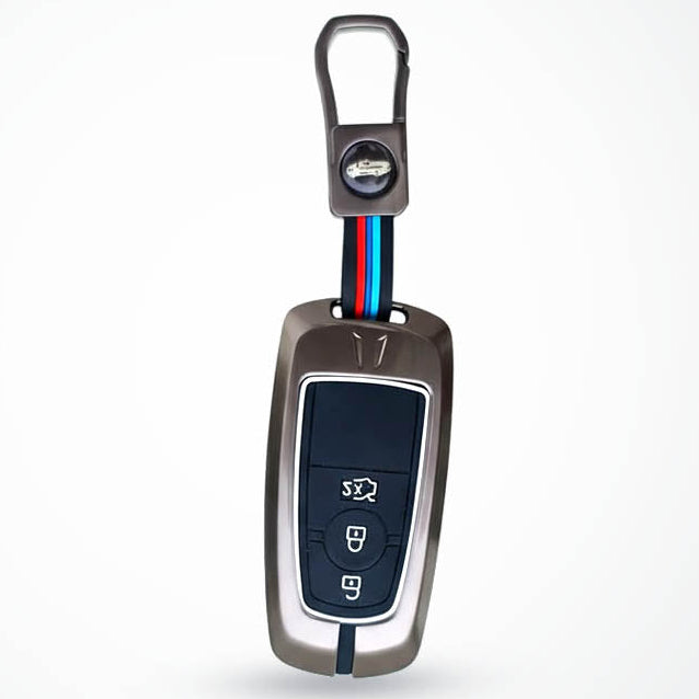 Metal Silicon Key Cover Compatible With Figo, Aspire, Ecosport, Endeavour | 3 button Smart Key