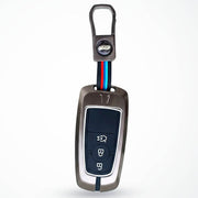 Metal Silicon Key Cover Compatible With Figo, Aspire, Ecosport, Endeavour | 3 button Smart Key