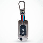 Metal Silicon Key Cover Compatible with City, WR-V | 2 Button Flip Key