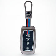 Metal Silicon Car Key Cover Compatible With Kia Seltos, Sonet, Carens | Push Start Key