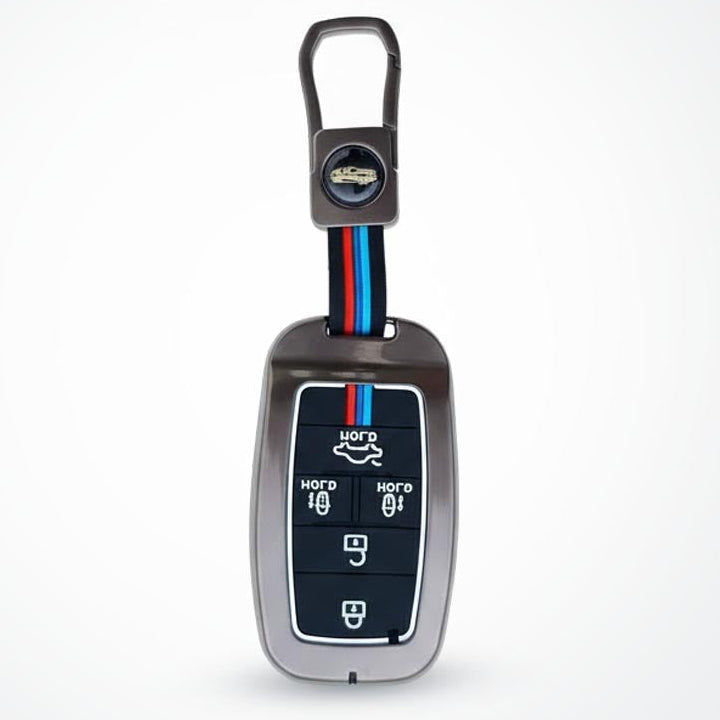 Metal Silicon Car Key Cover Compatible With Kia Carnival | 5 Button Smart Key