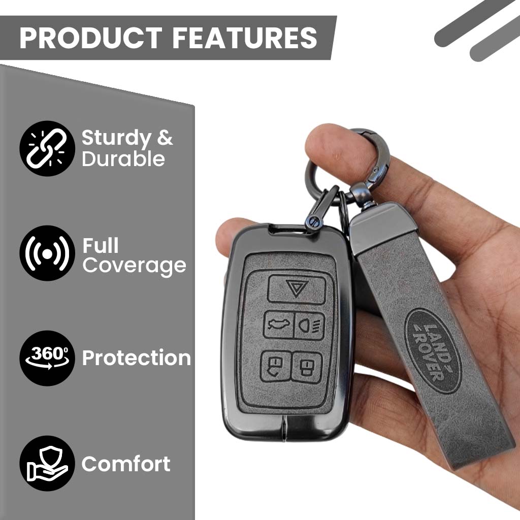 Metal Leather key cover for Land Rover Compatibility Range Rover, Jagu ...
