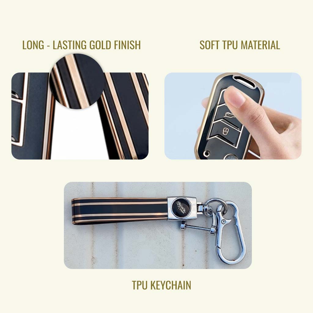 TPU Key Cover for Suzuki Baleno, Ciaz, Grand Vitara, Brezza, S Cross, Swift, Ignis, XL6, Fronx | 2 Button Smart Key