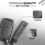 Metal Leather Car Key Cover For Toyota Fortuner, Hilux, Innova Crysta,  Legender, Innova HyCross, Land Cruiser | 2 Button Type M1 Push Start Smart Key