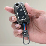 Metal Silicon Car Key Cover For Toyota Corolla, Camry, Ascent, Yaris,  Levin  | 2 Button Flip Key