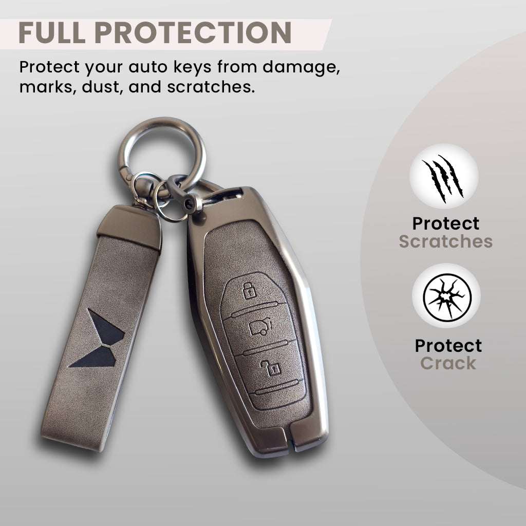 Mahindra XUV 500 Key Cover | Metal Leather | 3 Button Smart Key