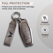 Mahindra XUV 500 Key Cover | Metal Leather | 3 Button Smart Key