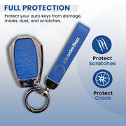 Metal Leather key cover for Mercedes Benz Compatibility: GL Series | S - Class | C - Class | M - Class | 3 Button Smart Key