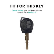 Metal Leather Car Key Cover for Toyota Rumion, Hyryder, Urben Cruiser, Galanza | 2 Button Key