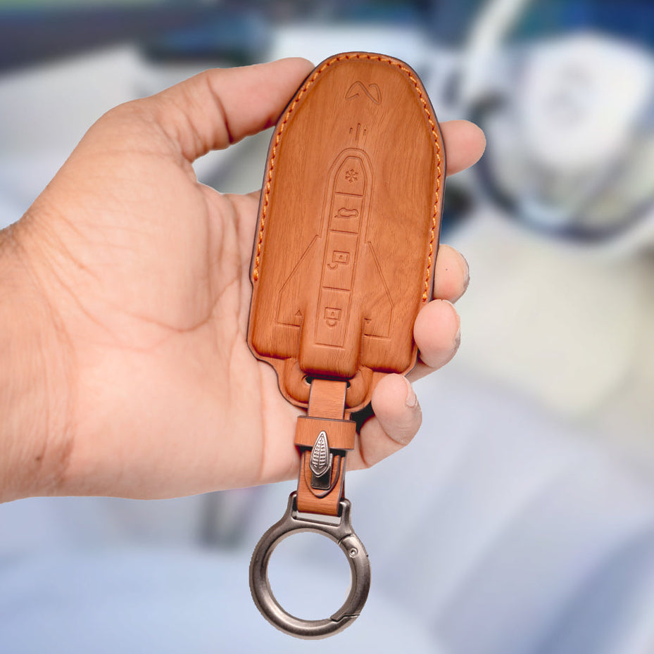 Leather Key Cover Compatible With BE 6,XEV 9e | Smart Key Cover