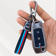 Metal Silicone Key Cover (Belt) for Figo, Aspire, Endeavour | 3 Button Flip Key