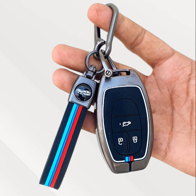 Metal Silicone Key Cover (Belt) for MG Astor, Gloster, Hector | 3 Button Smart Key