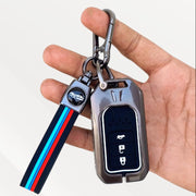 Metal Silicone Key Cover with Belt for Accord, Amaze, Jazz, CR-V, WR-V | 3 Button Smart Key