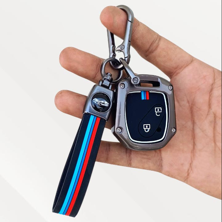 Metal Silicone Key Cover with Belt for with Accord, City, Civic, Brio, Mobilio, Jazz | 2 Button Remote Key