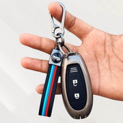 Metal Silicone Key Cover with Belt for Suzuki Baleno, Ciaz, Grand Vitara, Brezza, S Cross, Swift, Ignis, XL6, Fronx | 2 Button Smart Key