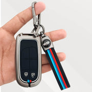 Metal Silicone Key Cover with Belt for Jeep Compass | 2 Button Smart Key
