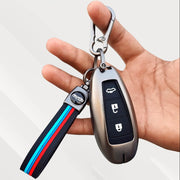 Metal Silicone Key Cover (Belt) for for Suzuki Baleno, Ciaz, Vitara, Brezza, S Cross, Swift, Ignis, XL6, Fronx, Jimny, Grand Vitara | 3 Button Smart Key